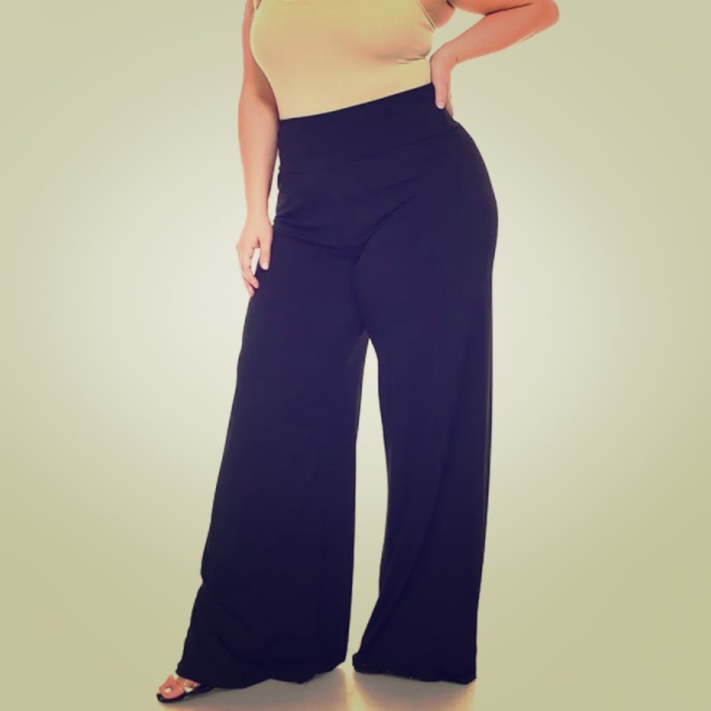 Plus Size Palazzo Pants Basic Simple - image 1
